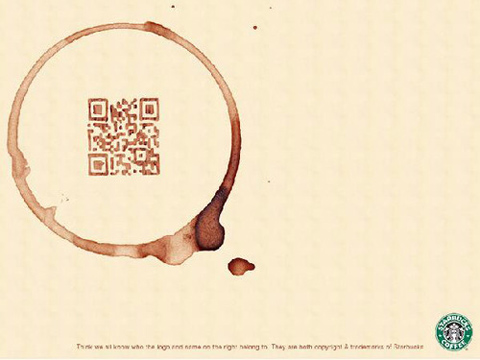 QR Code with coffee ring
